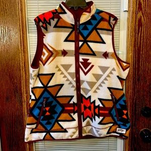Hooey Aztec Reversible Fleece Vest Sz L EUC